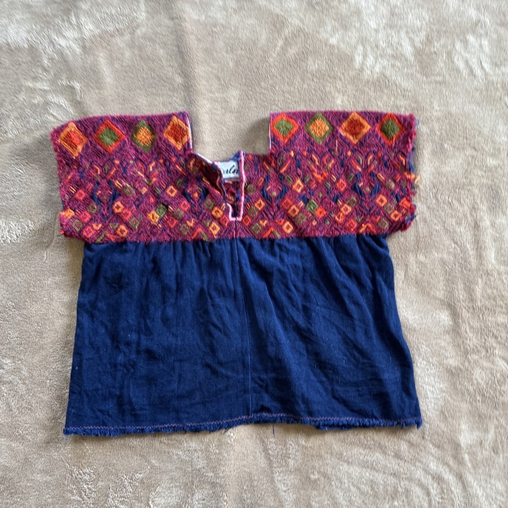 Arloom Women's Top Multicolored VTG Guatemalan Huipil Blouse Boho Indie folk Art